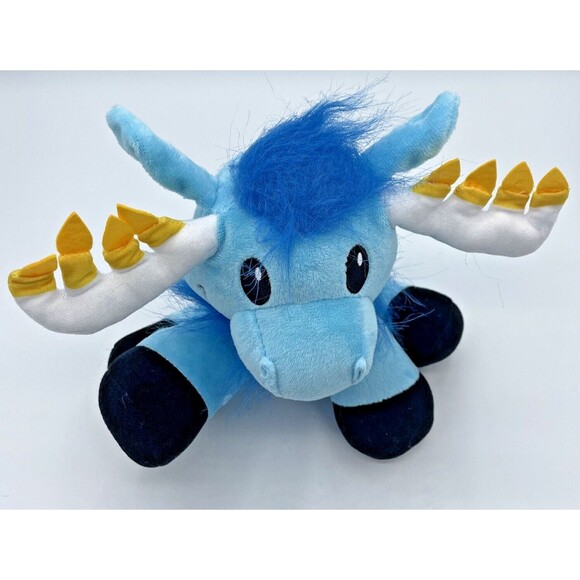 Mensch Pets Hanukkah Mitzvah Blue Moose Plush Light Up Antlers Toy Working - Picture 4 of 11